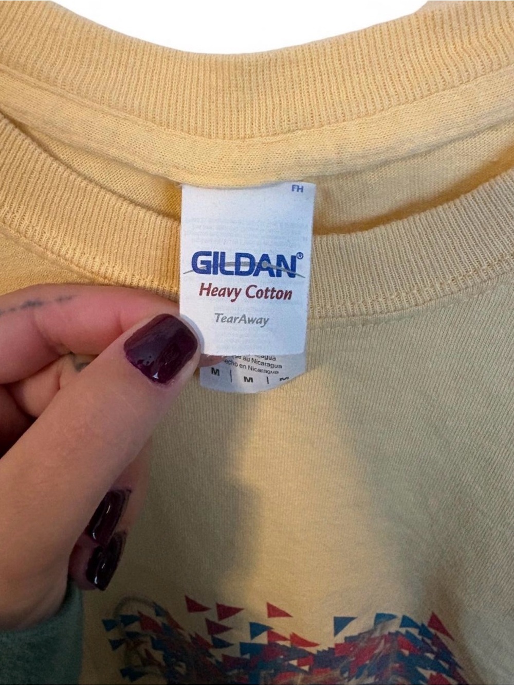 Gildan Pale Yellow Short Sleeve “Band” Graphic Tee - Picture 2 of 6